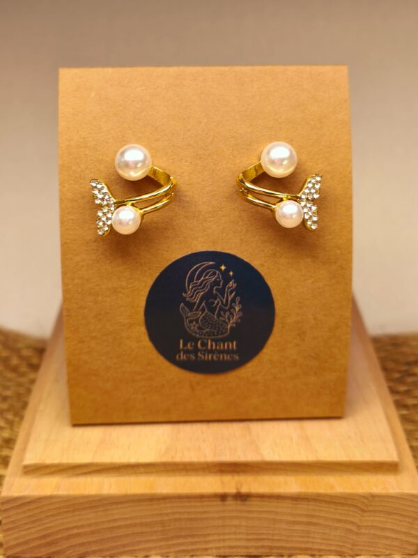 boucles d'oreilles , queue de sirène perles