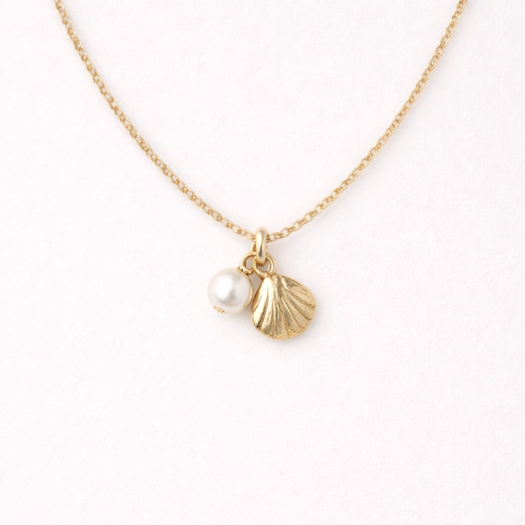 Shell + Pearl Charm Necklace